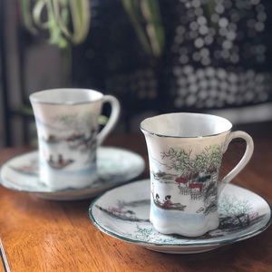 Vintage Nippon Japanese Hand Painted Teacups and Saucers